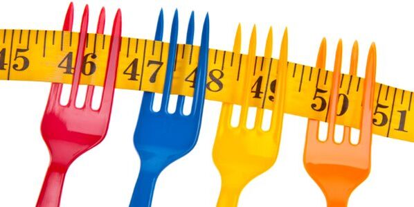 centimeter on the forks symbolizes weight loss on the Dukan diet